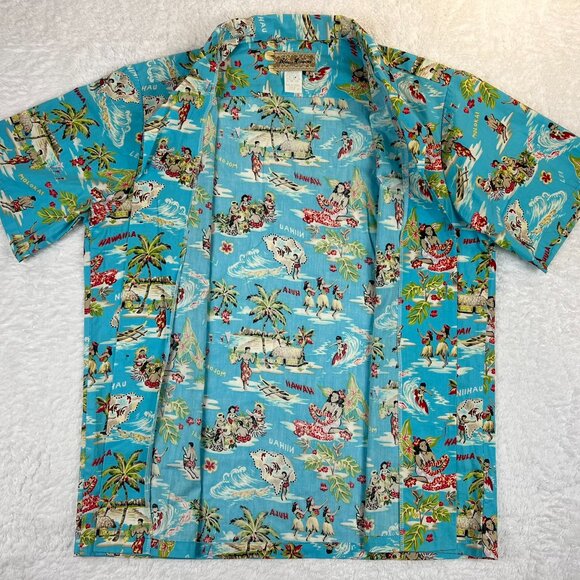 Blue Hawaii : Hawaiian Islands [M] Made in Hawaii Button-UP Short Sleeve Shirt - Picture 2 of 10